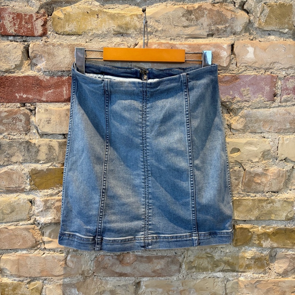 Classic Blue Denim A-Line Skirt